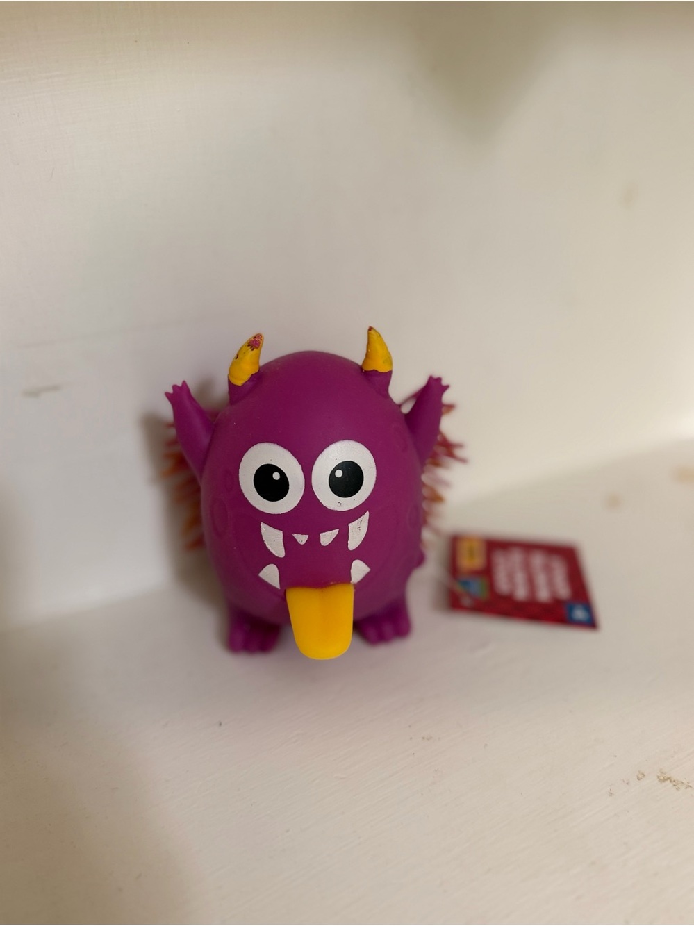 Purple Monster Squeaky Toy with Yellow Tongue - Kids Plush Toy